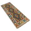 Colorful Flat-Weave Wool Kilim Runner 2' 2" x 5' 9" ft / 66 x 175 cm - No. G31286
