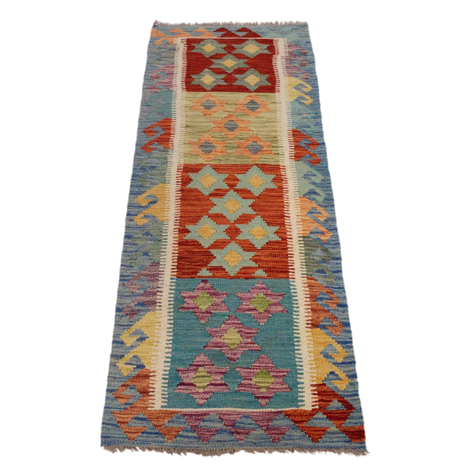 Hand Made Afghan Kilim Runner 1' 9" x 4' 9" ft / 53 x 146 cm - No. G31287