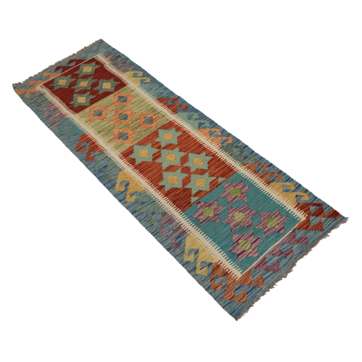 Hand Made Afghan Kilim Runner 1' 9" x 4' 9" ft / 53 x 146 cm - No. G31287