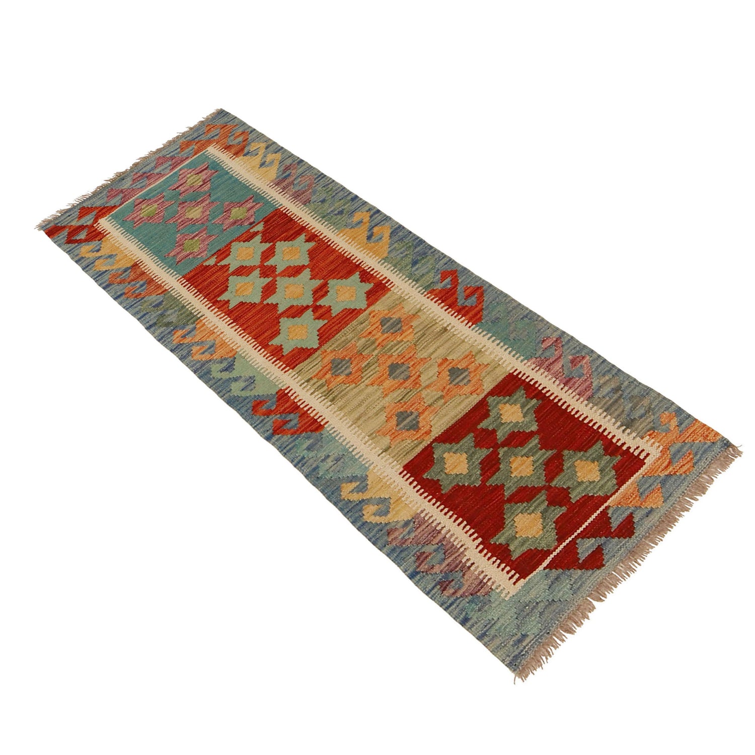 Hand Made Afghan Kilim Runner 1' 9" x 4' 9" ft / 53 x 146 cm - No. G31287