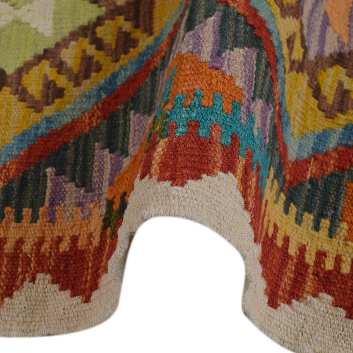 Hand Made Afghan Kilim Runner 1' 10" x 4' 3" ft / 55 x 130 cm - No. G31288