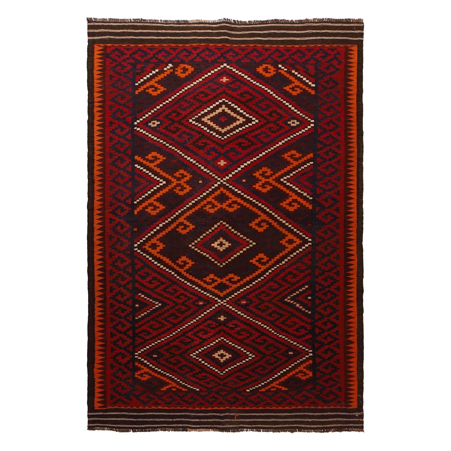 Afghan Vintage Kilim 6' 0" x 9' 3" ft / 184 x 282 cm - No. G31300
