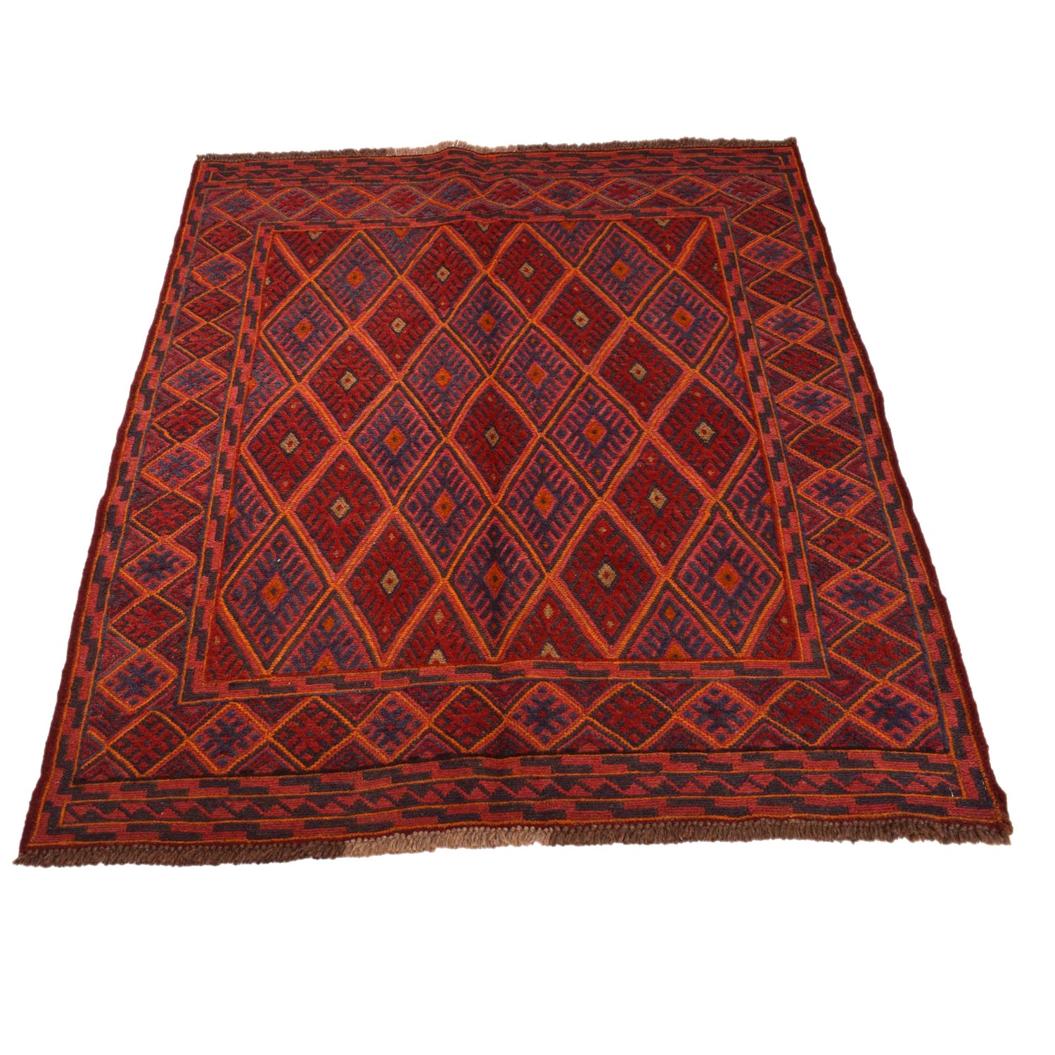 Hand Knotted Mashwani Area Rug 3' 10" x 4' 6" ft / 117 x 136 cm - No. G31316