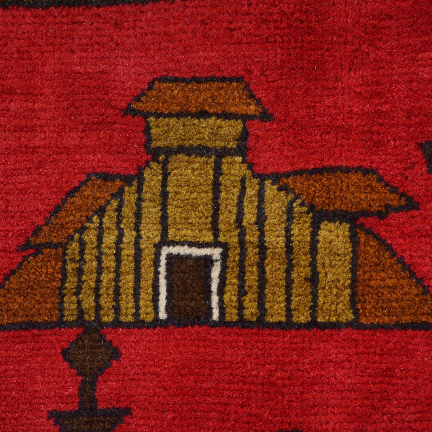 Afghan War Rug – Military Design 4' 0" x 5' 9" ft / 121 x 175 cm - No. G31620