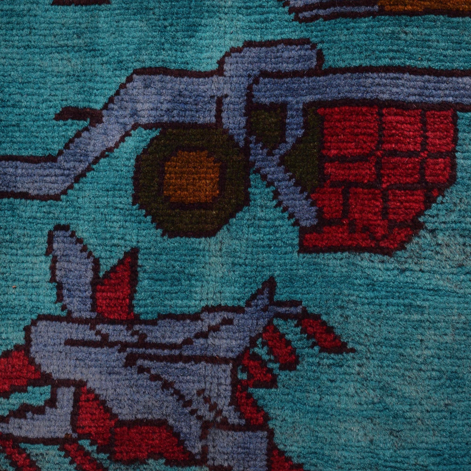 Handmade Afghan War Area Rug 4' 2" x 5' 11" ft / 127 x 180 cm - No. G31621