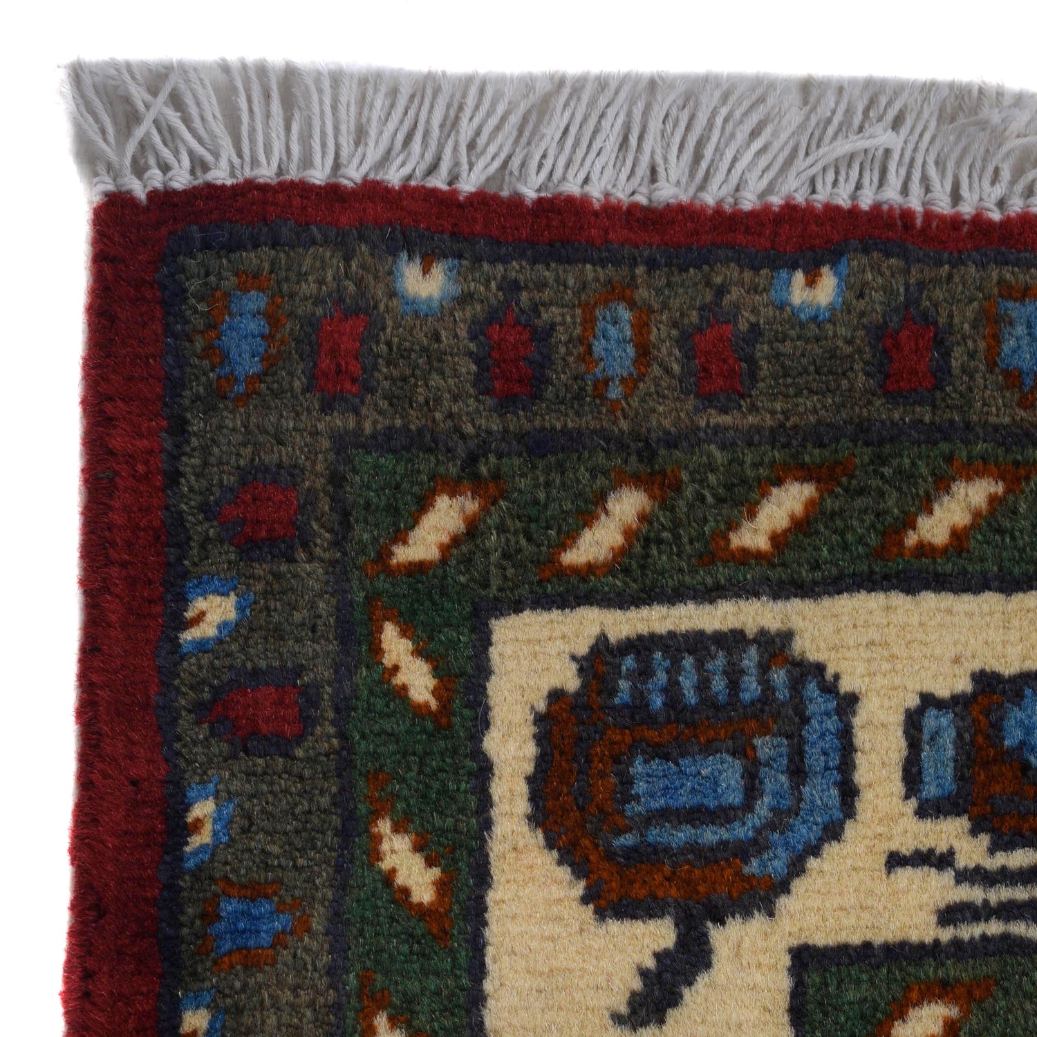 Handcrafted Afghan War Rug 3' 4" x 4' 9" ft / 102 x 144 cm - No. G31623