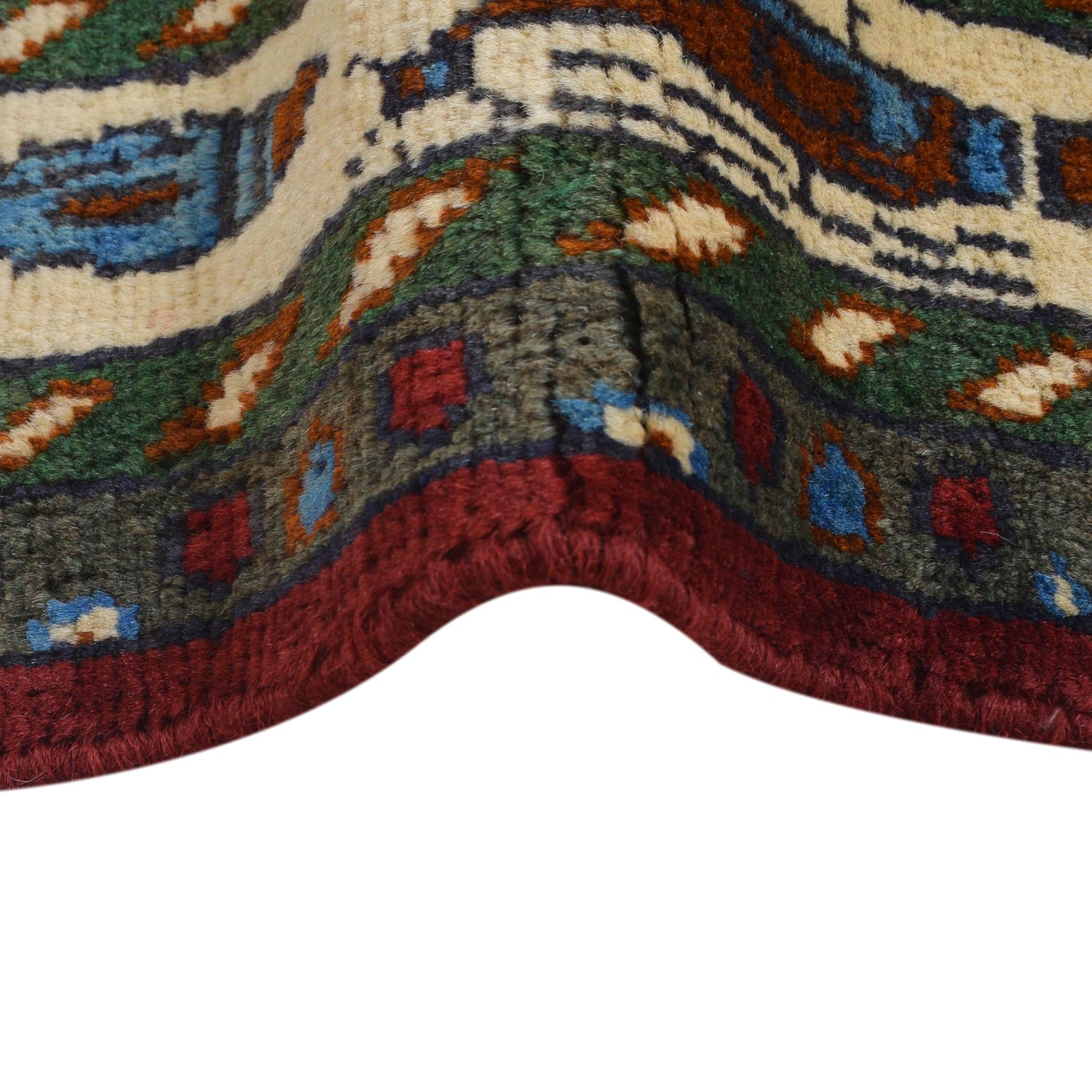 Handcrafted Afghan War Rug 3' 4" x 4' 9" ft / 102 x 144 cm - No. G31623