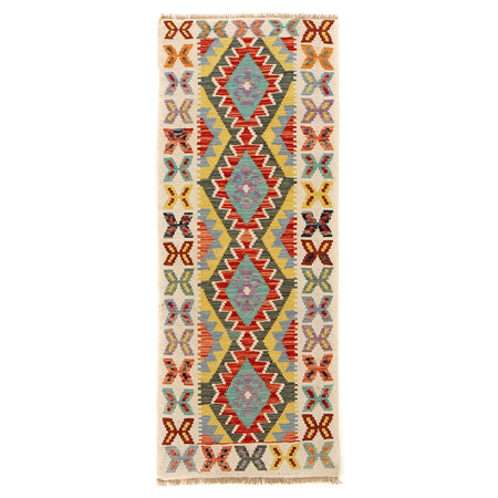 Short Kilim Runner 2' 2"x 5' 11" ft / 66 x 180 cm - No. G31643