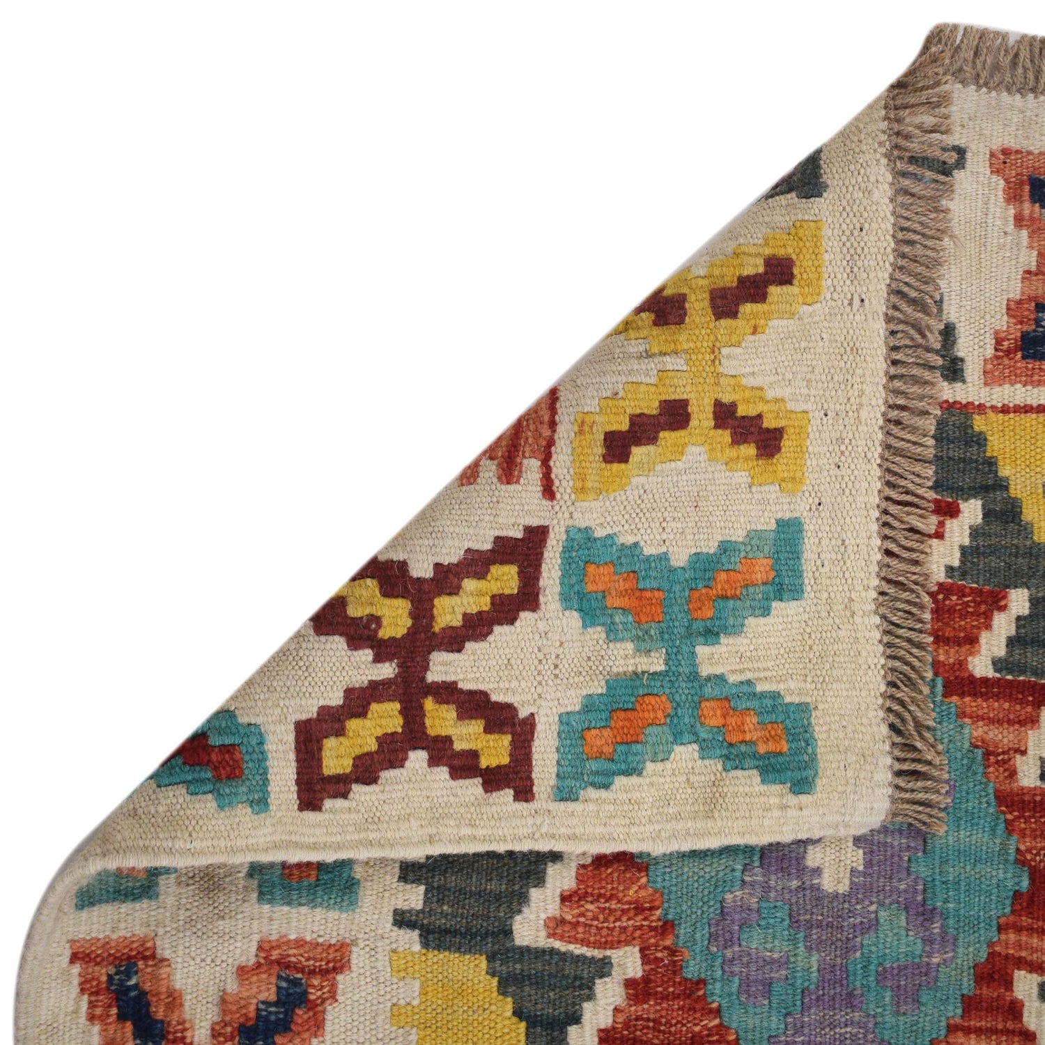 Short Kilim Runner 2' 2"x 5' 11" ft / 66 x 180 cm - No. G31643