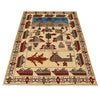 Hand-Knotted Afghan War Carpet 4' 2" x 6' 1" ft / 127 x 186 cm - No. G31653