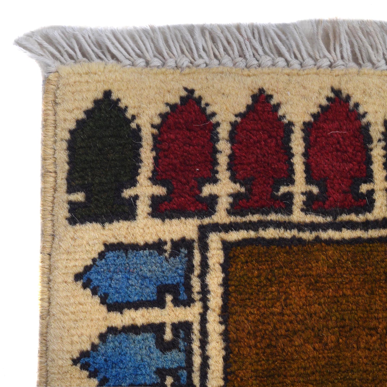 Beige Color War Rug 2' 11" x 4' 5" ft / 88 x 135 cm - No. G31654