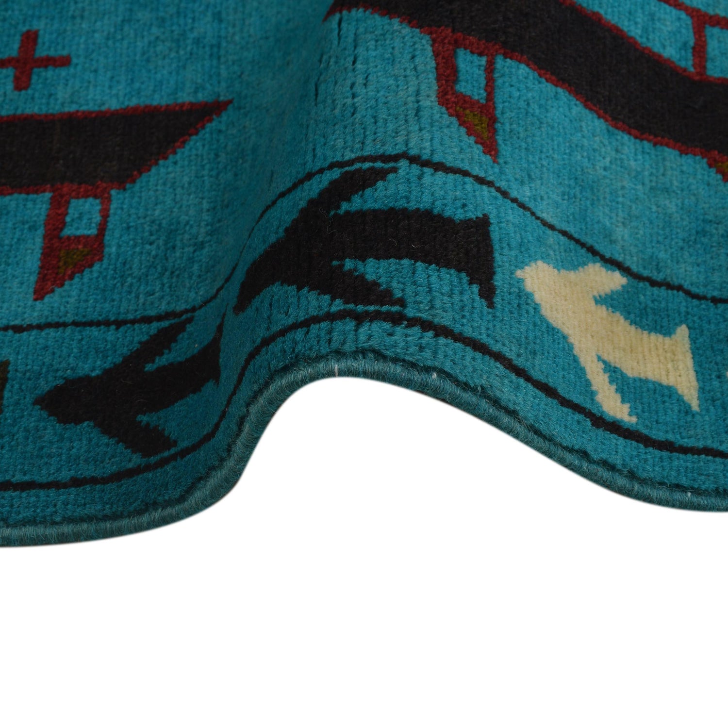 Blue Color War Rug 4' 1" x 6' 2" ft / 124 x 189 cm - No. G31656