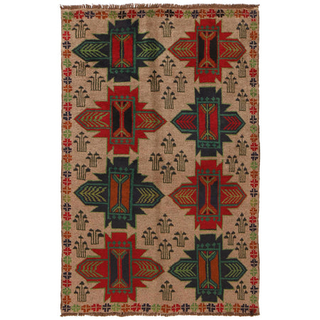 Tribal Baloch Rug 4' 2" x 6' 7" ft / 123 x 188 cm - No. G31680