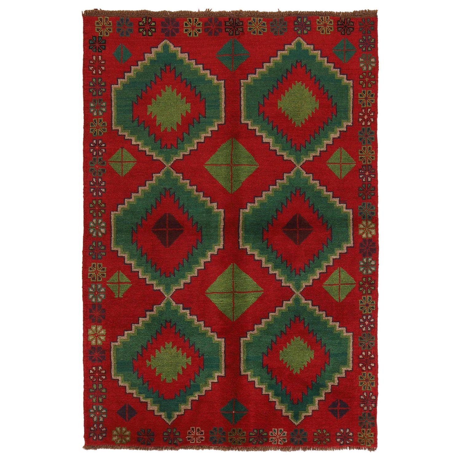 Tribal Baloch Rug 4' 2" x 6' 3" ft / 126 x 191 cm - No. G31681
