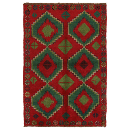 Tribal Baloch Rug 4' 2" x 6' 3" ft / 126 x 191 cm - No. G31681