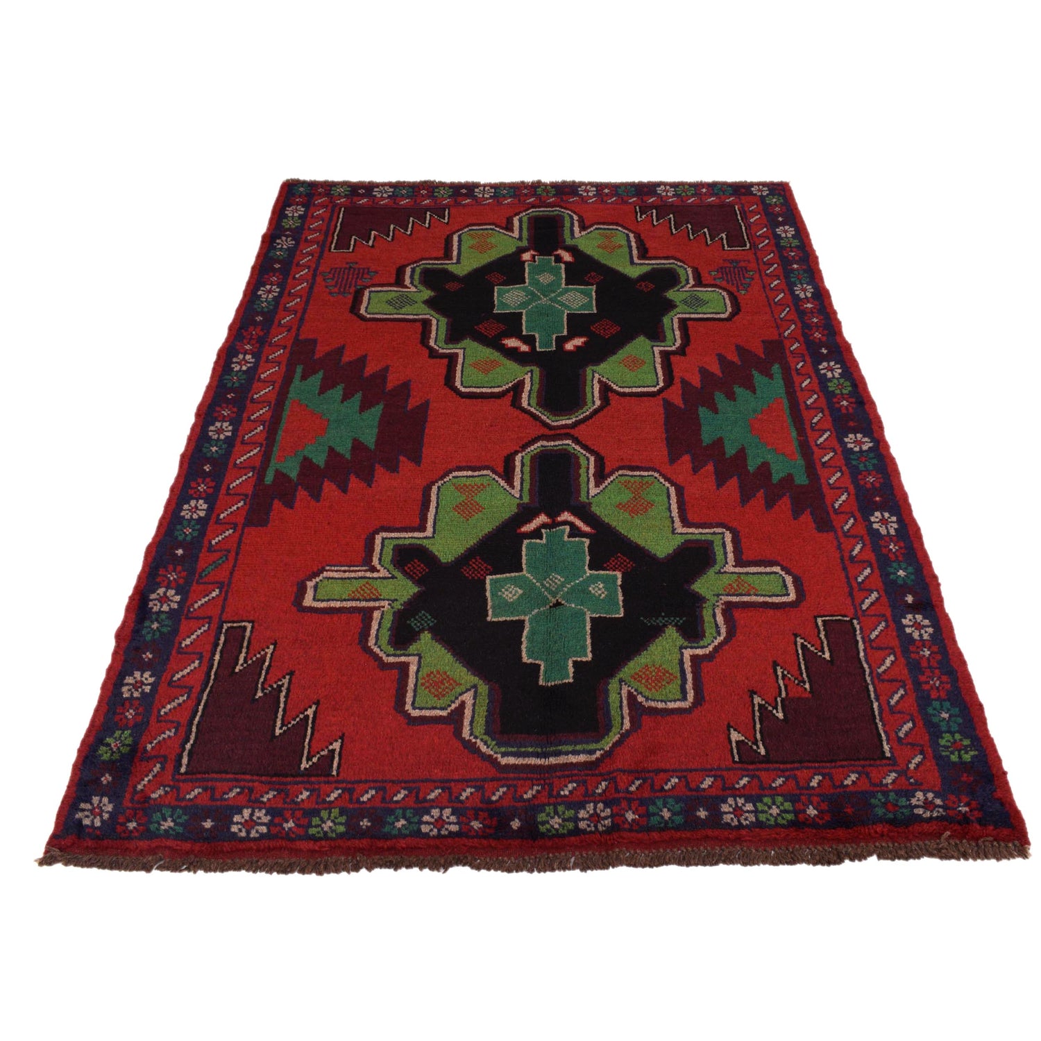 Tribal Baloch Rug 4' 0" x 6' 2" ft / 123 x 188 cm - No. G31683