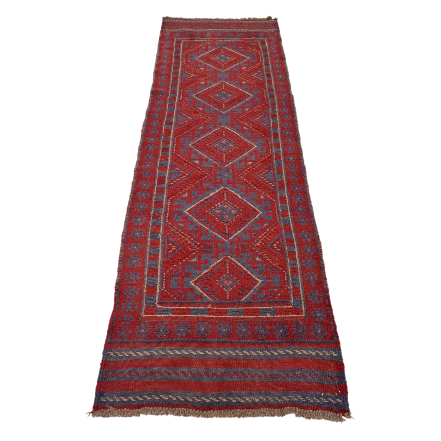 Handmade Wool Mushwani Runner 2' 2" x 8' 1" ft / 65 x 247 cm - No. G31754