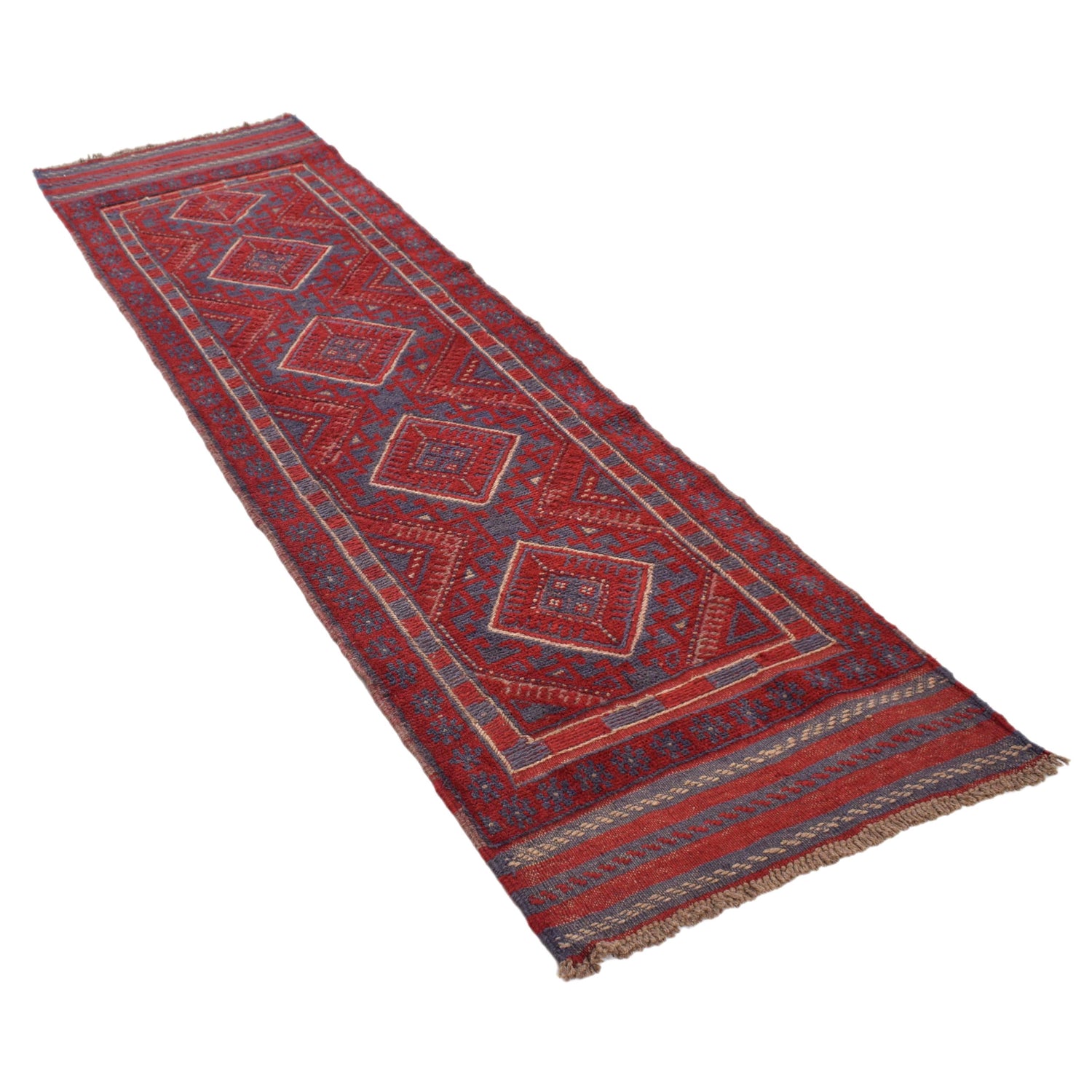 Handmade Wool Mushwani Runner 2' 2" x 8' 1" ft / 65 x 247 cm - No. G31754