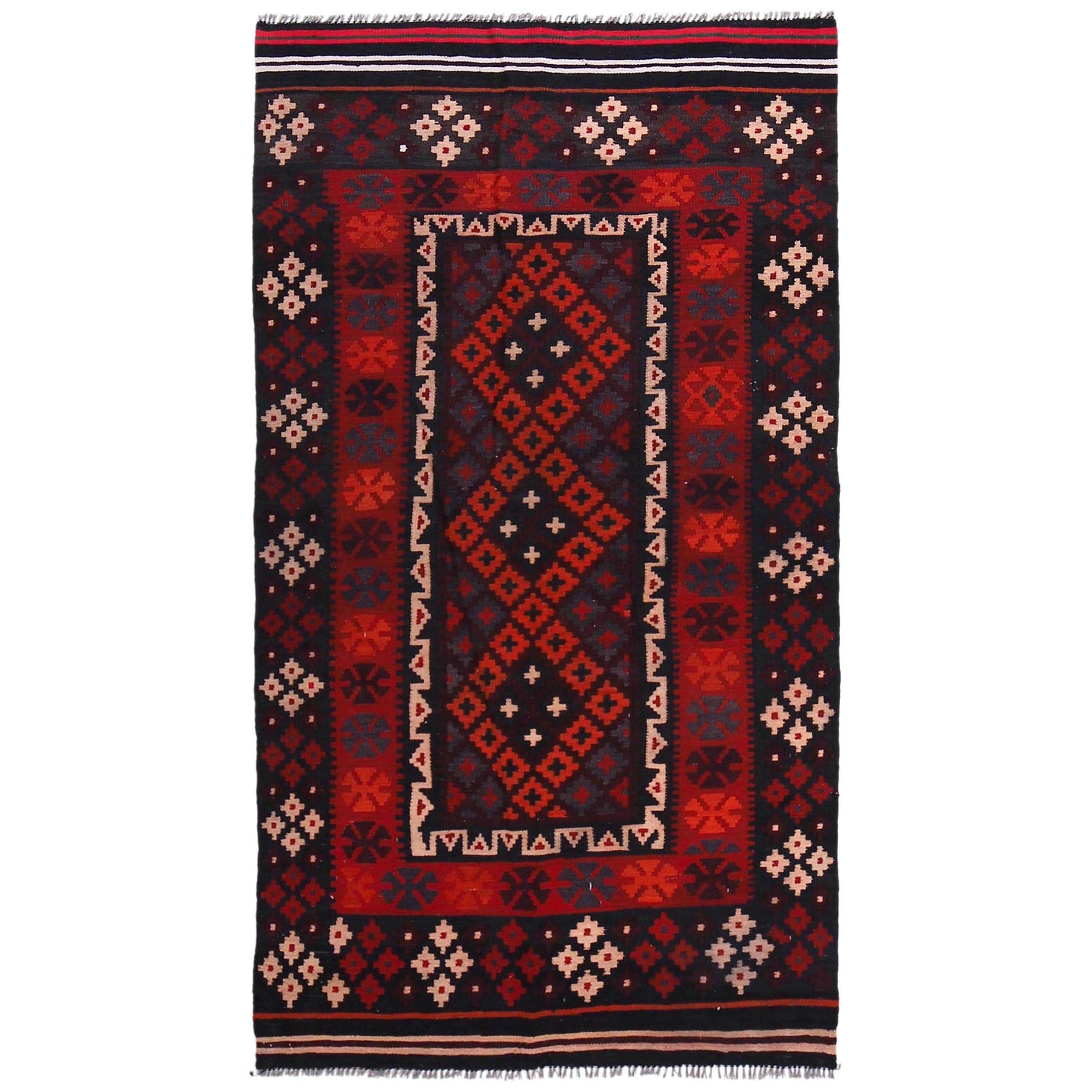 Handmade Maimana Kelim 3' 7" x 6' 8" ft / 109 x 203 cm - No. G32090