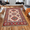 Handmade Kazak Area Rug 4' 0" x 5' 9" ft / 122 x 174 cm - No. G33023