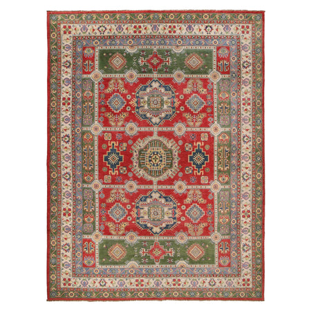 Hand knotted Kazak Carpet 8' 11" x 11' 11" ft / 272 x 363 cm - No. G33097