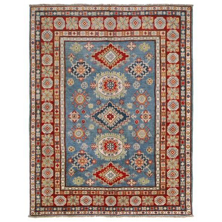 Blue Color Kazak Rug 5' 1" x 6' 7" ft / 156 x 201 cm - No. G34005