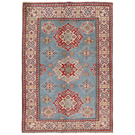 Handmade Kazak Area Rug 4' 6" x 6' 5" ft / 137 x 195 cm - No. G34006
