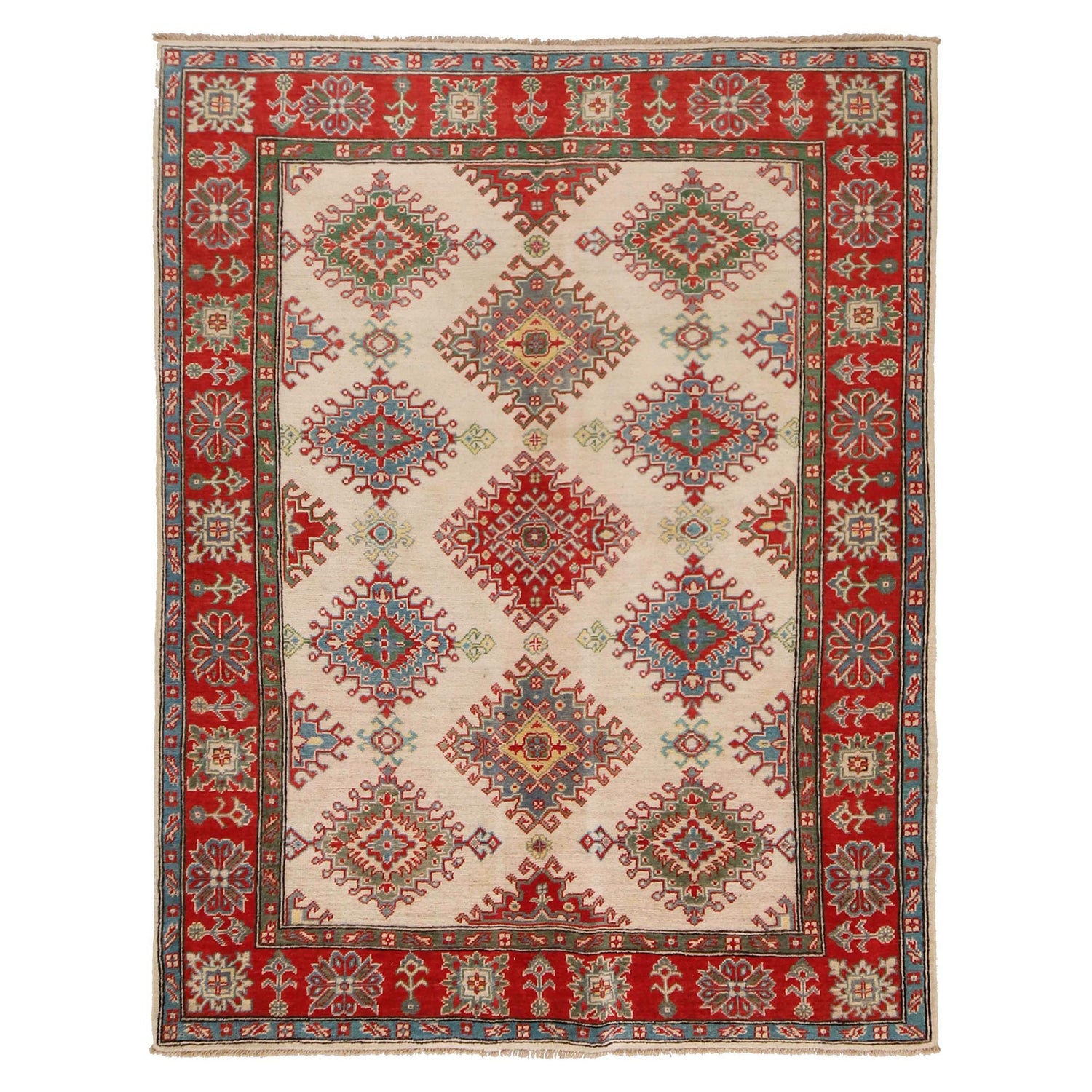 Hand knotted Kazak Carpet 5' 1" x 6' 5" ft / 154 x 196 cm - No. G34020