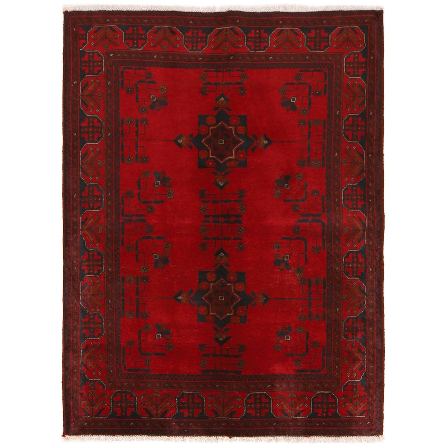 Hand knotted Khal Mohammadi Rugs 3' 7" x 4' 9" ft / 108 x 146 cm - No. G34137