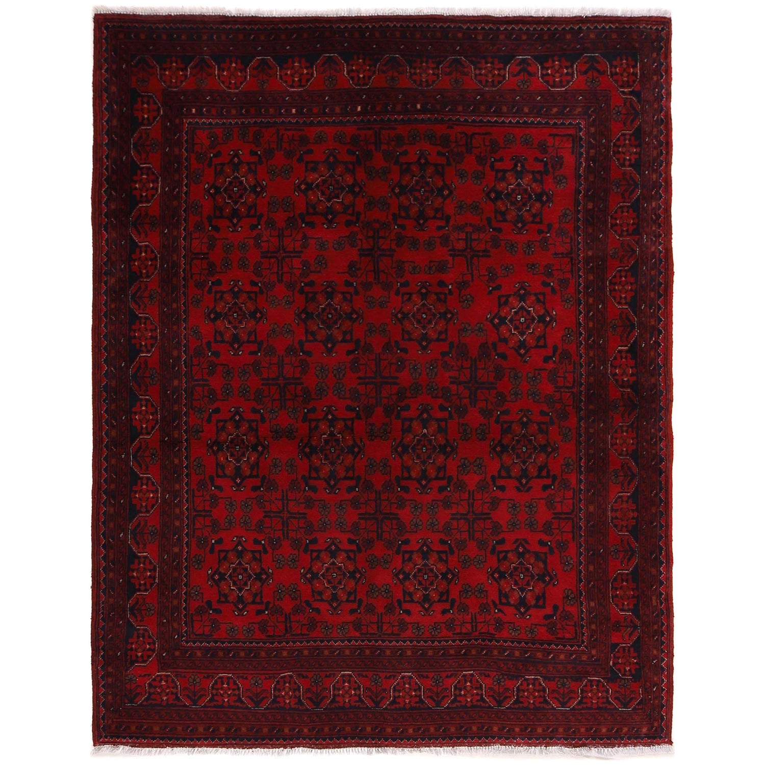 Red Color Khal Mohammadi Rug 5' 0" x 6' 7" ft / 152 x 200 cm - No. G34138