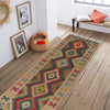 Hand Woven Wool Kelim Runner 2' 9" x 9' 9" ft / 85 x 296 cm - No. G34386