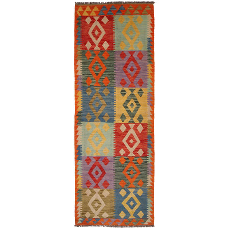 Hand Knotted Flatweave Kilim Runner 2' 9" x 8' 3" ft / 85 x 252 cm - No. G34390