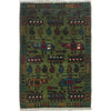 Handcrafted Afghan War Rug 2' 0" x 2' 11" ft / 60 x 88 cm - No. G34437