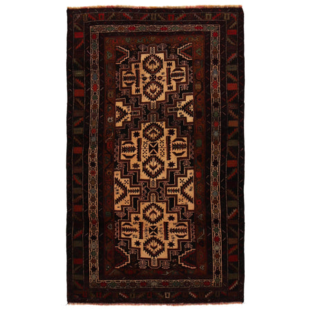 Multi Baluchi Rug 3' 7" x 6' 6" ft / 108 x 198 cm - No. G34868