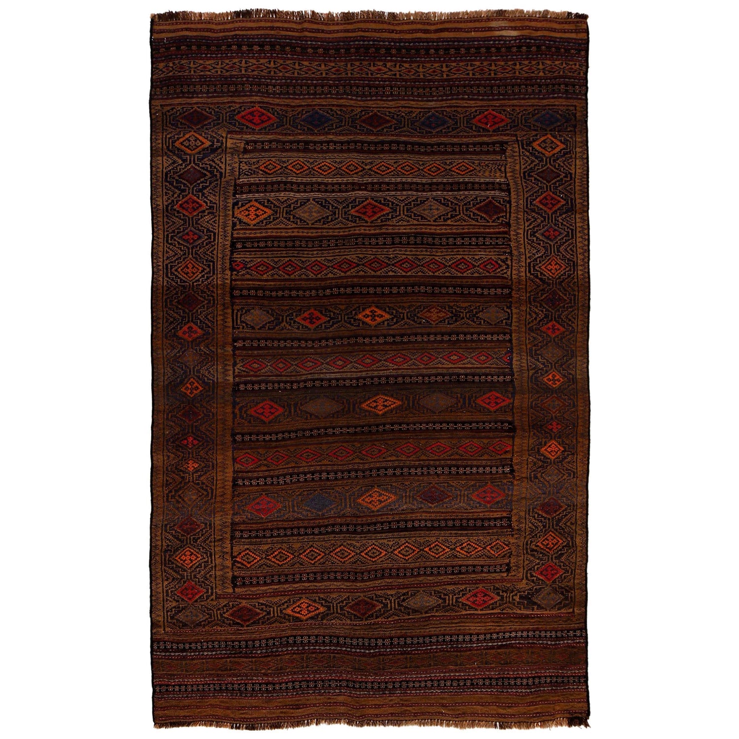 Handmade Flatweave Kilim 4' 5" x 6' 9" ft / 135 x 207 cm - No. G34884