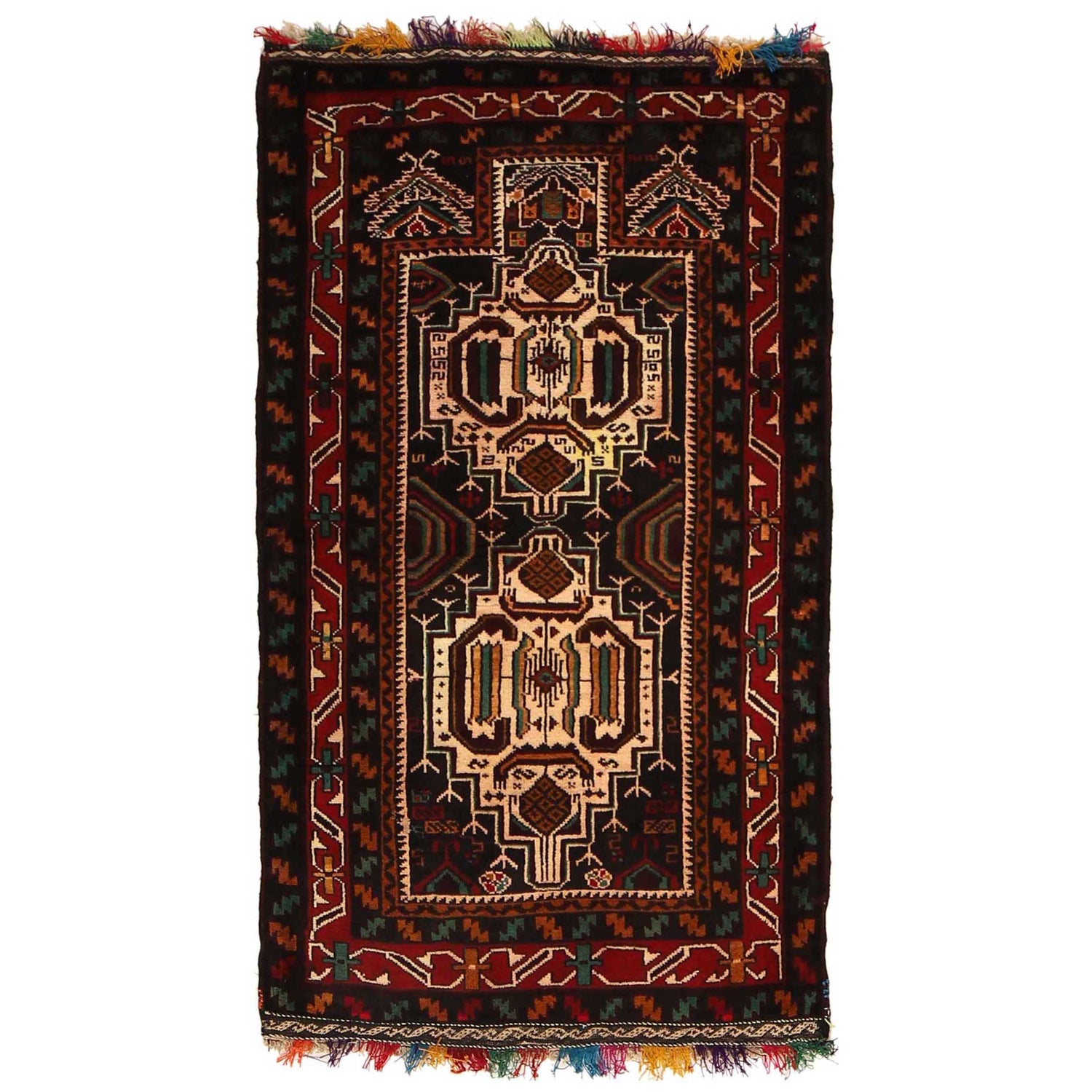 Islamic Prayer Carpet 2' 7" x 4' 7" ft / 80 x 140 cm -No. G35152