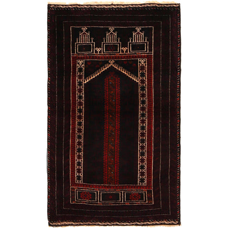 Small Prayer Carpet 2' 9" x 4' 8" ft / 85 x 143 cm - G35170