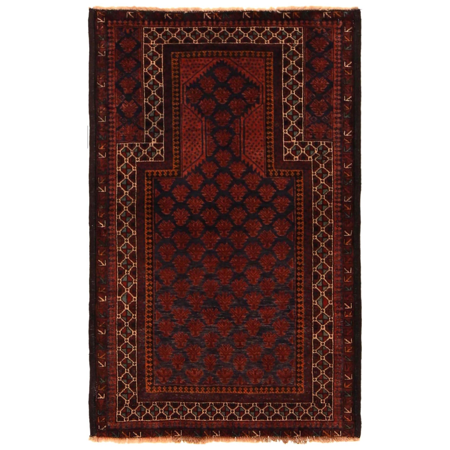 Muslim Prayer Rug 2' 8" x 3' 11" ft / 81 x 120 cm - No. G35172