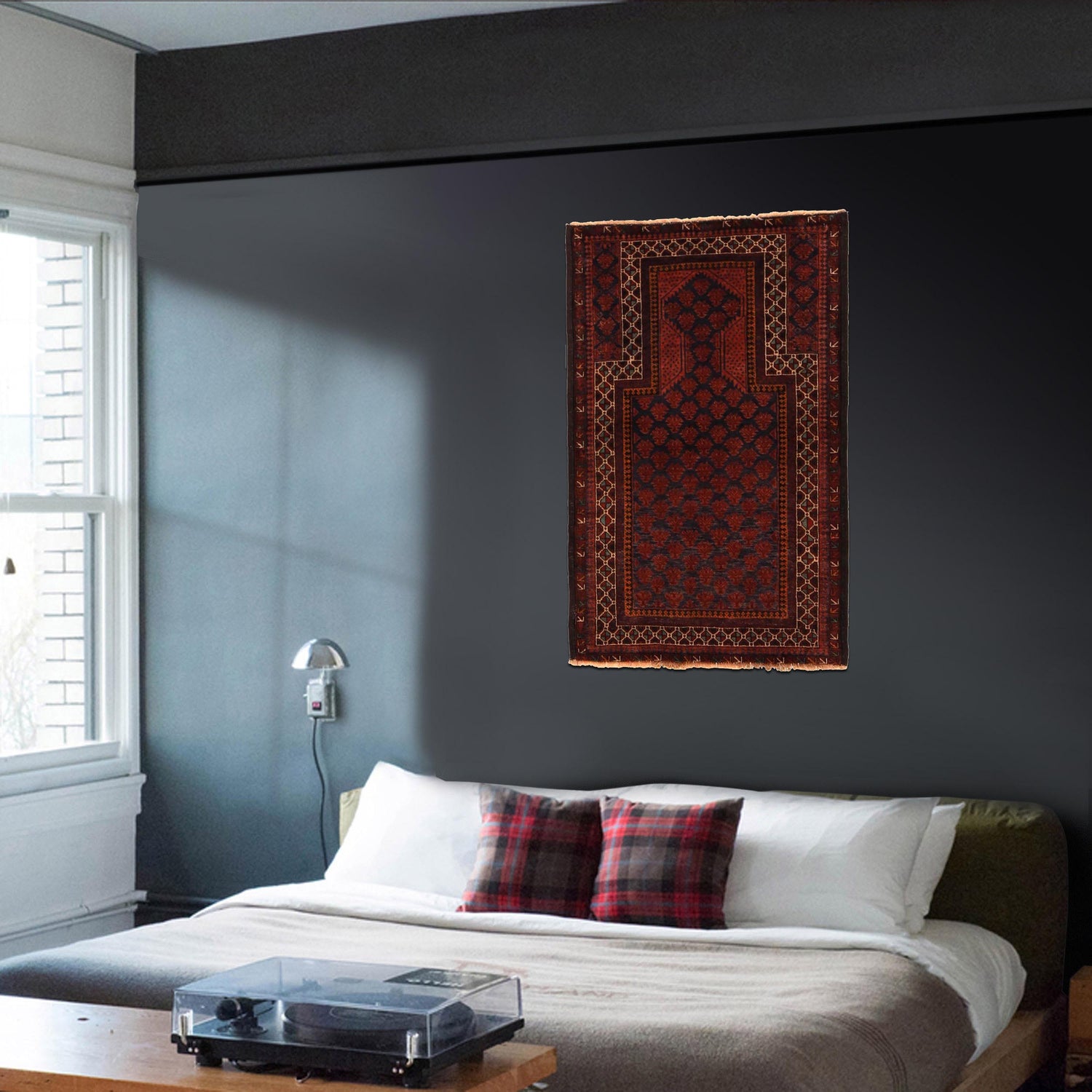 Muslim Prayer Rug 2' 8" x 3' 11" ft / 81 x 120 cm - No. G35172