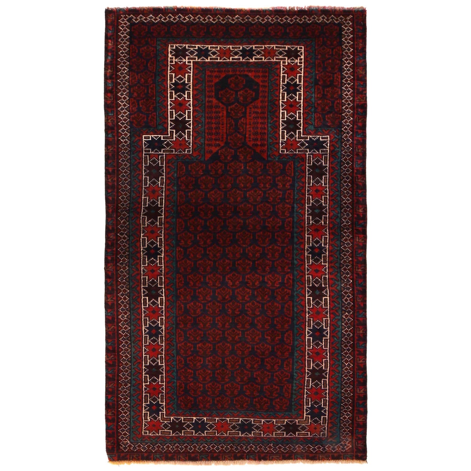 Small Prayer Carpet 3' 0" x 5' 5" ft / 92 x 165 cm - G35173