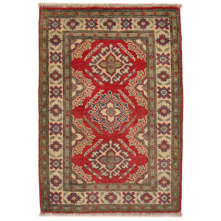 Hand Knotted Kazak Oriental Rug 2' 0" x 2' 11" ft / 61 x 90 cm - No. G35197