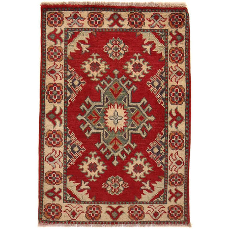 Hand knotted Kazak Carpet 2' 1" x 3' 1" ft / 64 x 95 cm - No. G35202