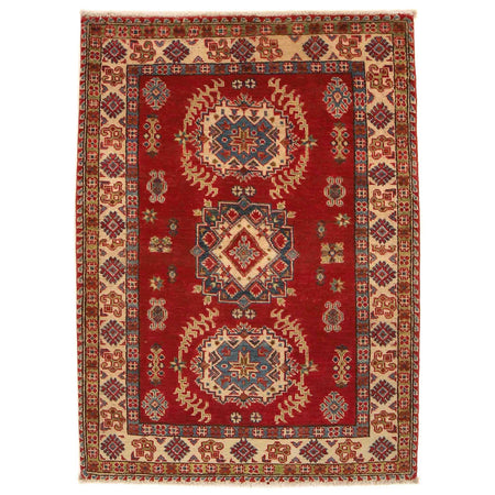 Handmade Kazak Area Rug 3' 3" x 4' 6" ft / 100 x 138 cm - No. G35209