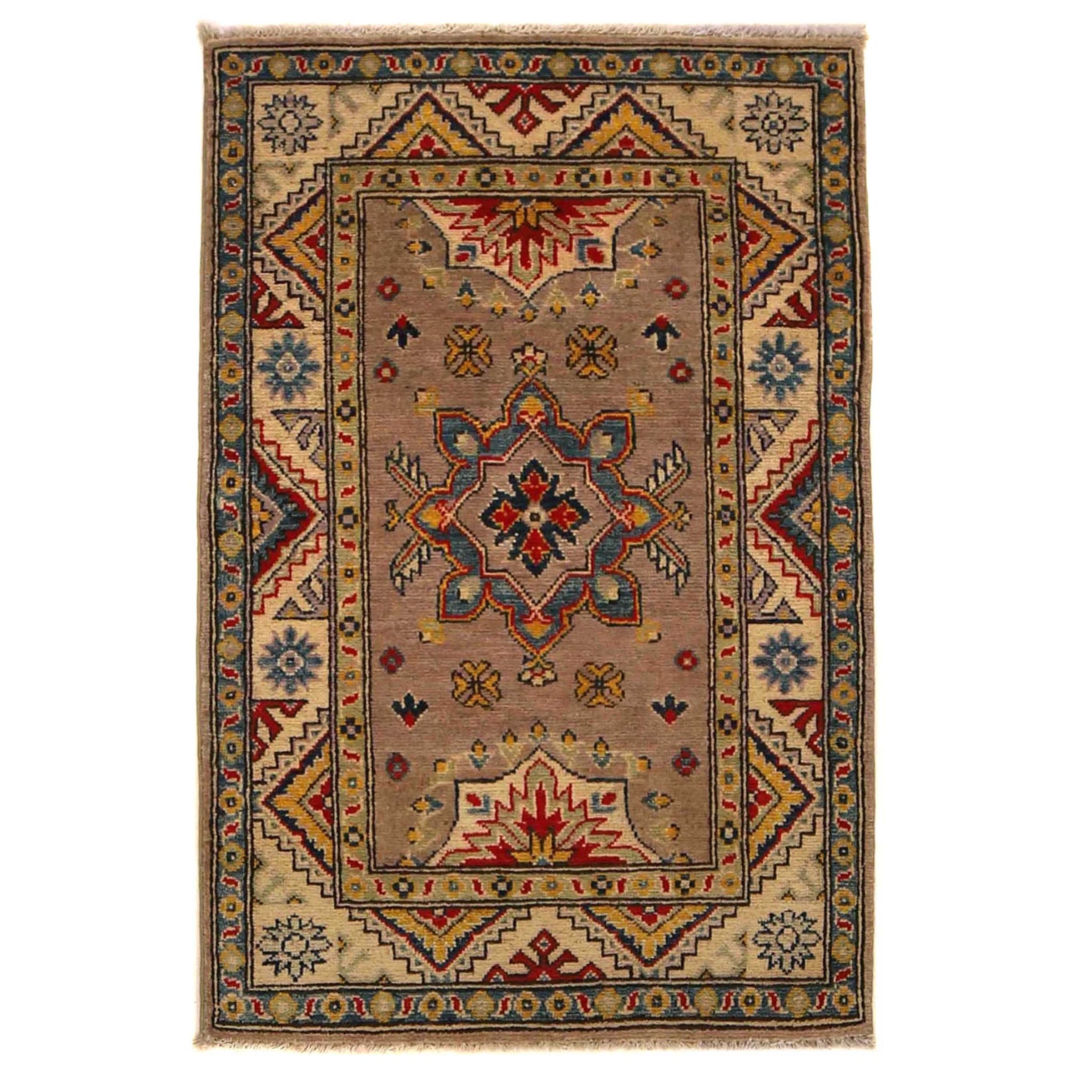 Hand Knotted Kazak Oriental Rug 2' 7" x 4' 1" ft / 80 x 124 cm - No. G35216