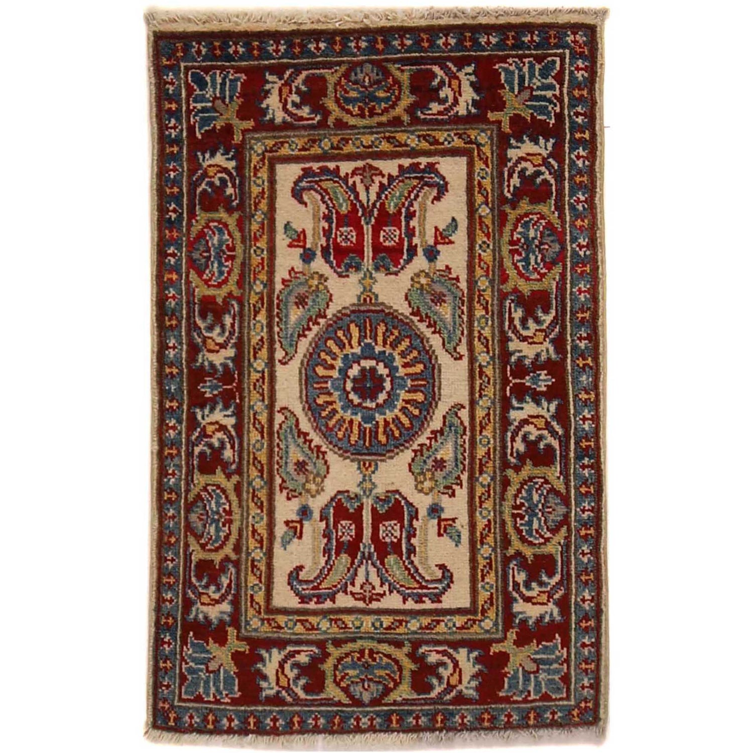 Handmade Kazak Area Rug 1' 11" x3' 1" ft / 58 x 94 cm - No. G35218
