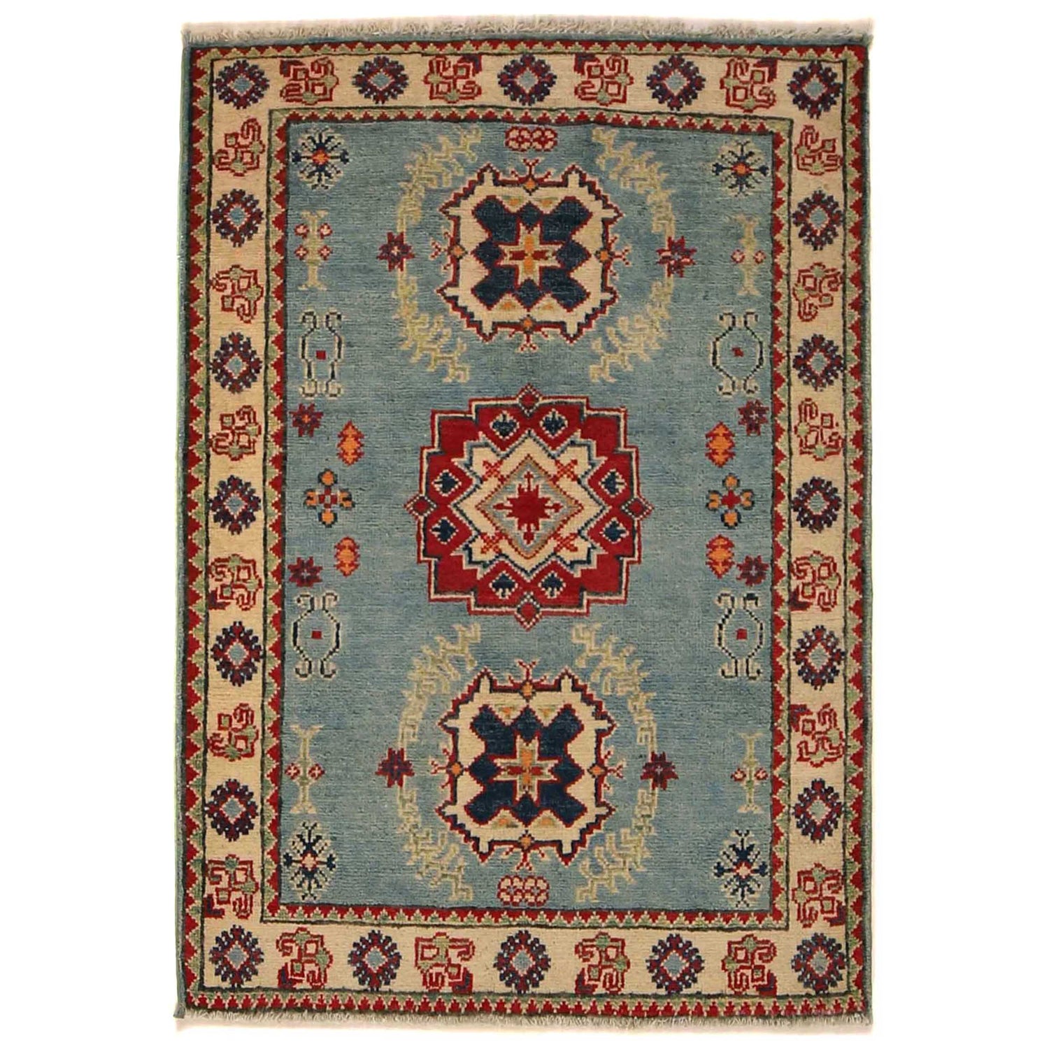 Oriental Kazak Rug 2' 9" x 3' 10" ft / 84 x 116 cm - No. G35220