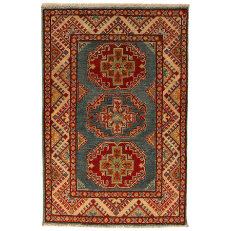 Blue Color Kazak Rug 2' 8" x 4' 0" ft / 82 x 123 cm - No. G35222