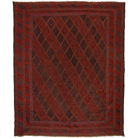 Handmade Wool Mushwani Rug t 7' 2" x 8' 10" ft / 218 x 269 cm - No. G35403