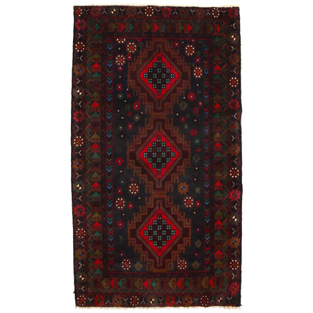 Tribal Baloch Rug 3' 7" x 6' 4" ft / 108 x 193 cm - No. G35409