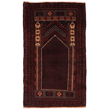 Muslim Prayer Rug 2' 9" x 4' 6" ft / 83 x 138 cm -No. G35413